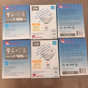 6 Pack Buffalo 23W CFL Flood Light Bulb 75W Equivalent 1300 LM 2700K Soft White